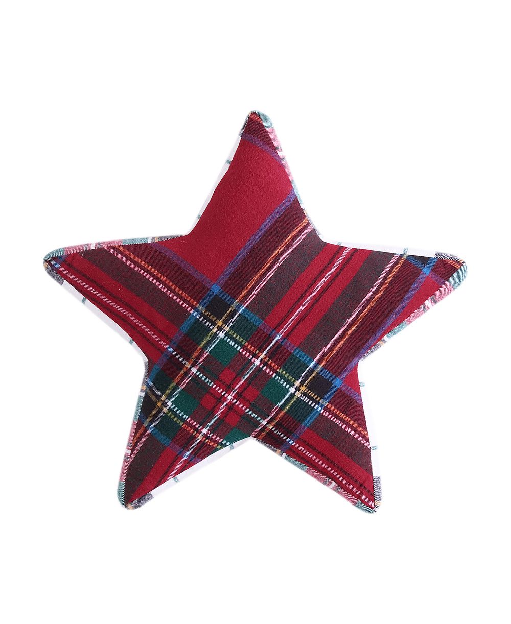 Levtex Spencer Plaid Star Shaped Decorative Pillow, 19" x 18"