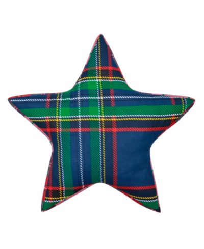 Levtex Spencer Plaid Star Shaped Decorative Pillow, 19" x 18"