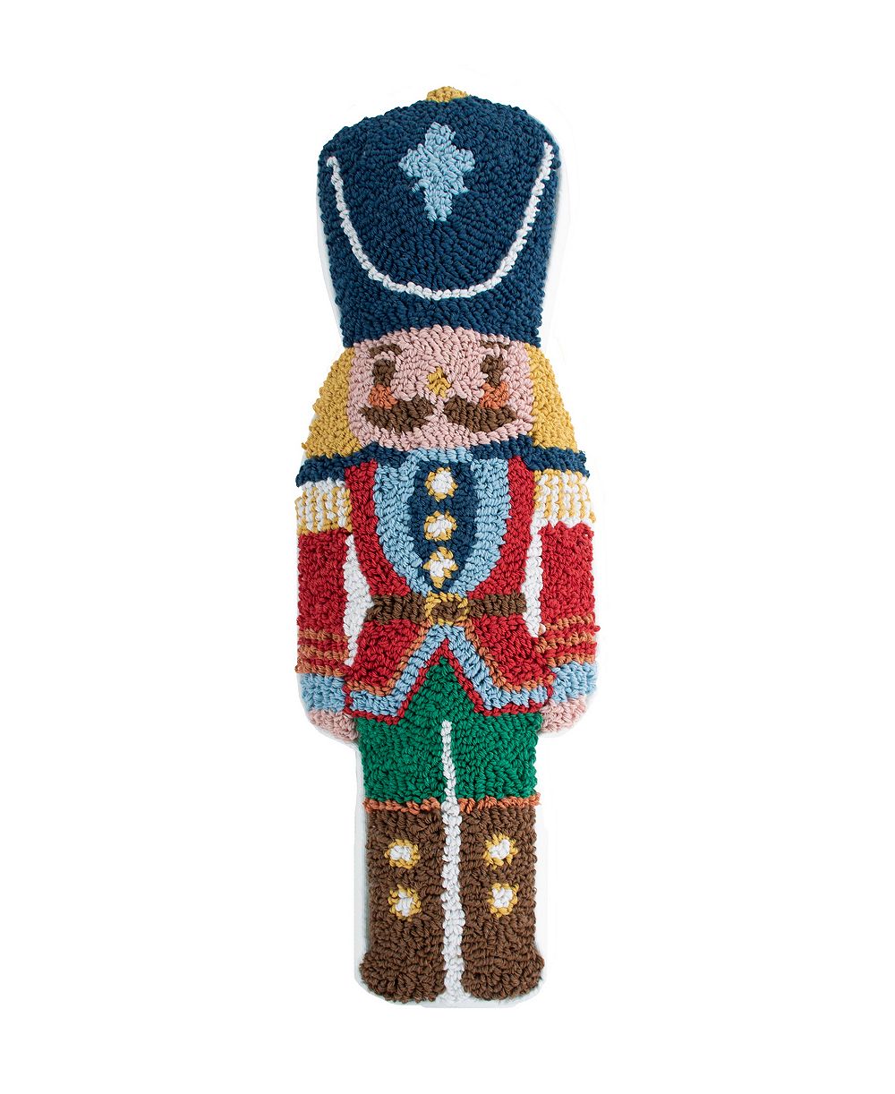 Levtex Festive Nutcrackers Embroidered Decorative Pillow, 6" x 18"