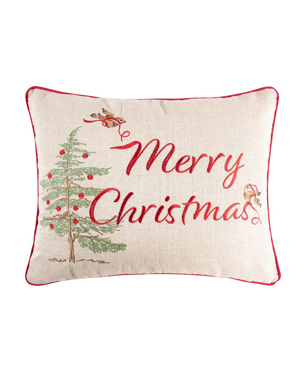 Levtex Tinsel Tidings Embroidered Decorative Pillow, 14" x 18"
