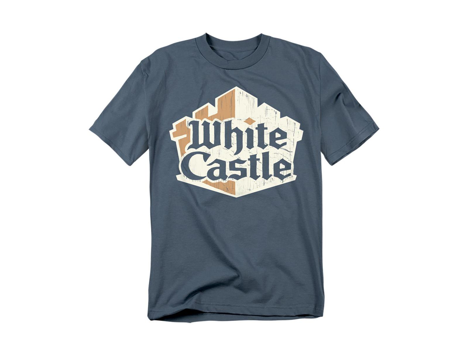 Logovision Men's White Castle Torn Logo T-Shirt
