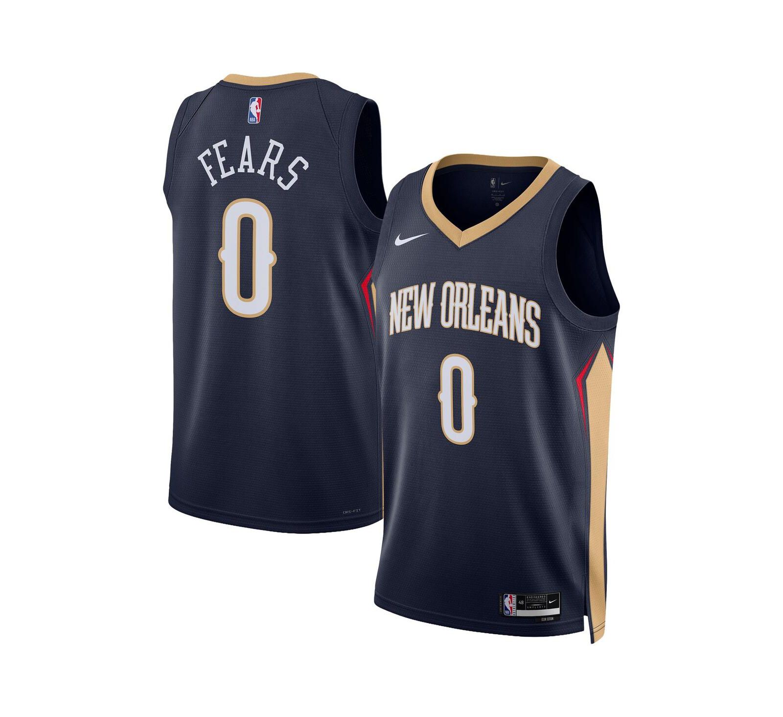 Nike Men's and Women's Jeremiah Fears Navy New Orleans Pelicans Swingman Icon Edition Jersey