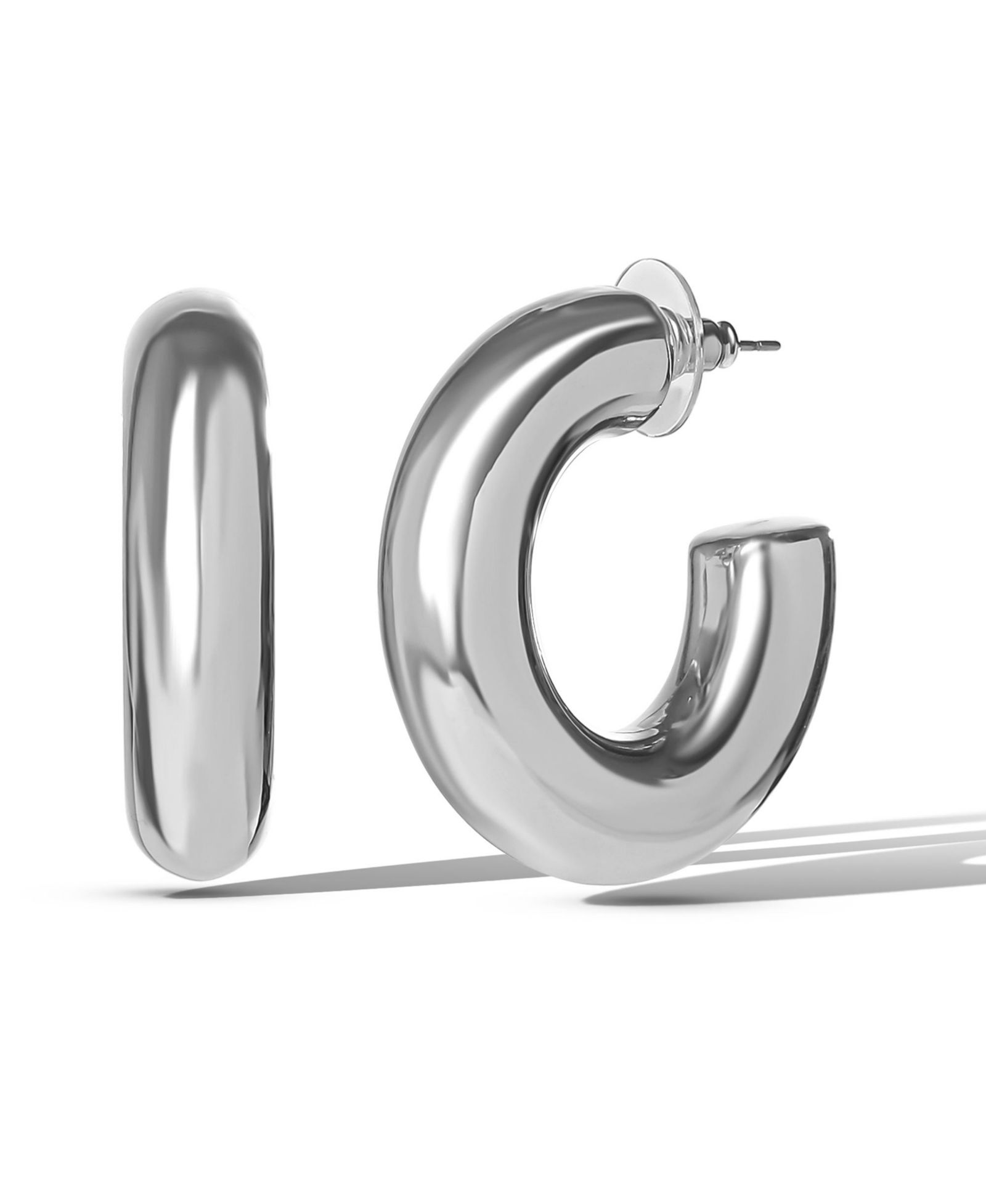 Серьги Jessica Simpson Chunky Silver Hoop