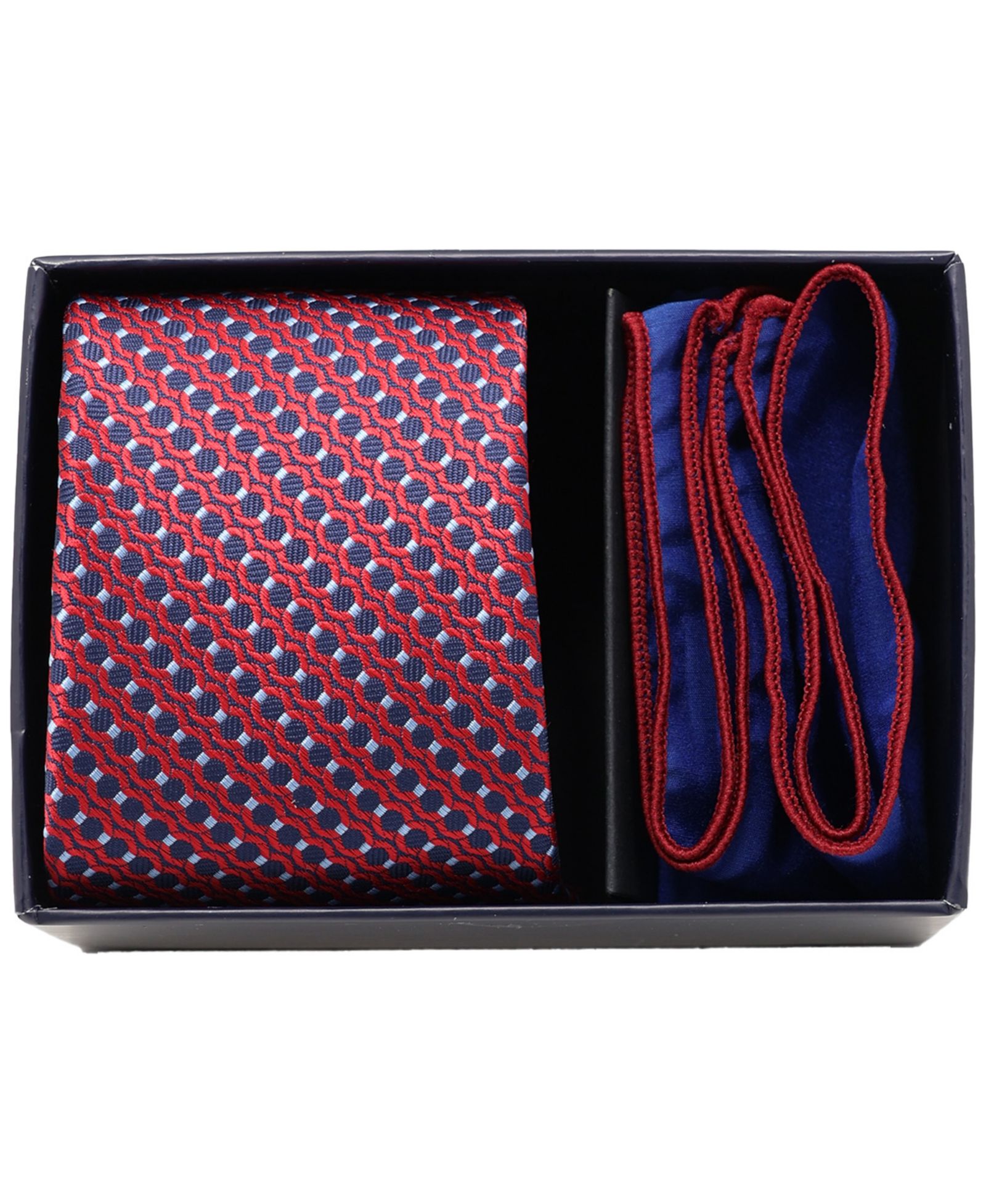 Ben Sherman Men's 2-Piece Geometric Tie and Pocket Square Half Box Set