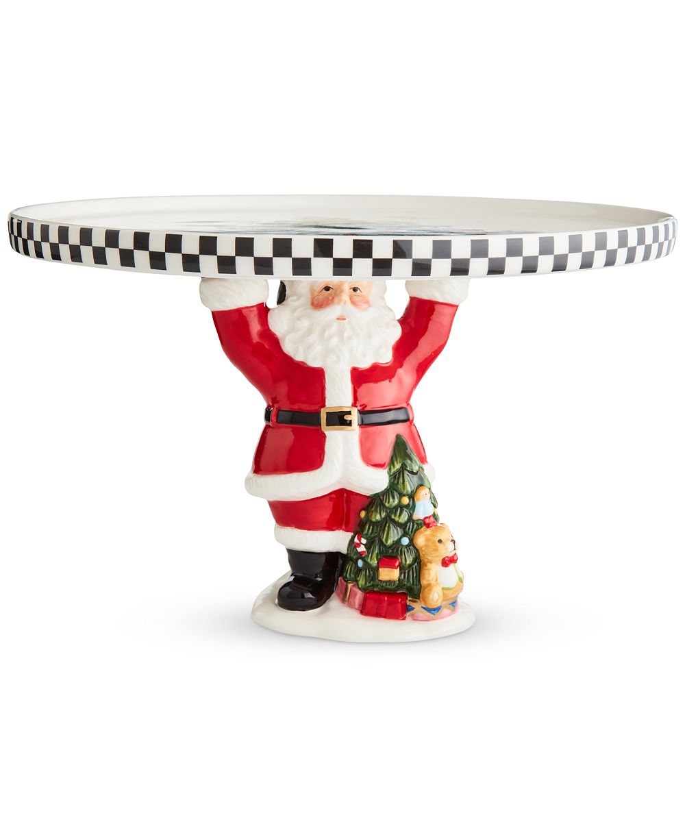 Spode Christmas Tree Black & White Santa Поднос для угощений