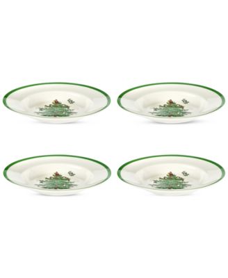 Spode Christmas Tree Soup Plates, Set of 4