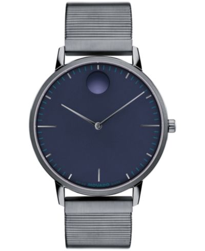 Мужские часы Movado Face Swiss Quartz Gray Steel 41mm