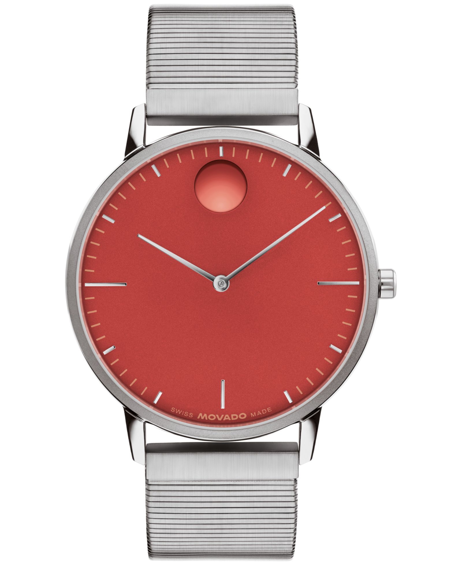 Унисекс часы Movado Face Swiss Quartz Stainless Steel 41mm