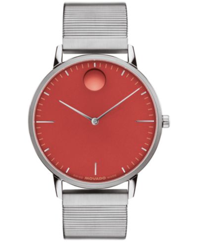 Унисекс часы Movado Face Swiss Quartz Stainless Steel 41mm