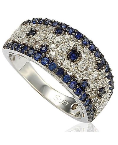 Suzy Levian New York Sapphire & Created White Sapphire Abstract Ring