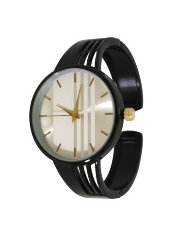 Часы Olivia Pratt Black Modern Stripped Design Bangle