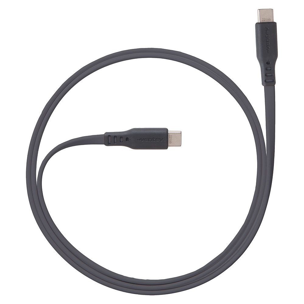 Ventev 6ft Flat USB-C to USB-C Cable, Compatible with Universal USB-C Connector