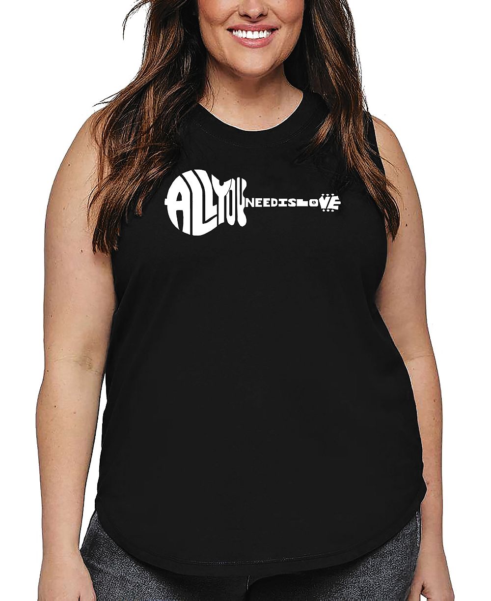 Женский майка La Pop Art Plus Size All You Need Is Love Word Art