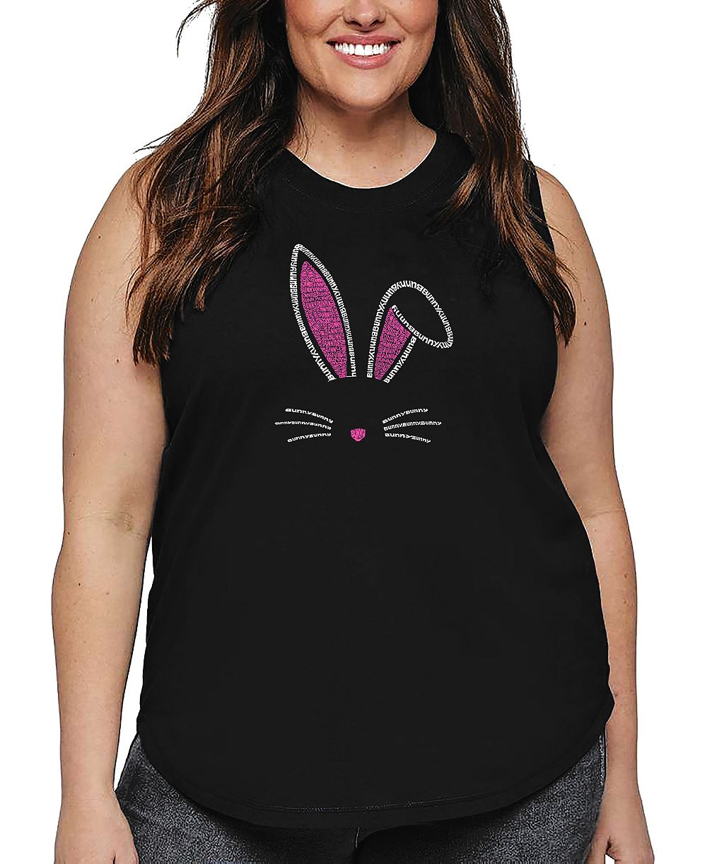 Женский топ La Pop Art Plus Size Bunny Ears Word Art Tank