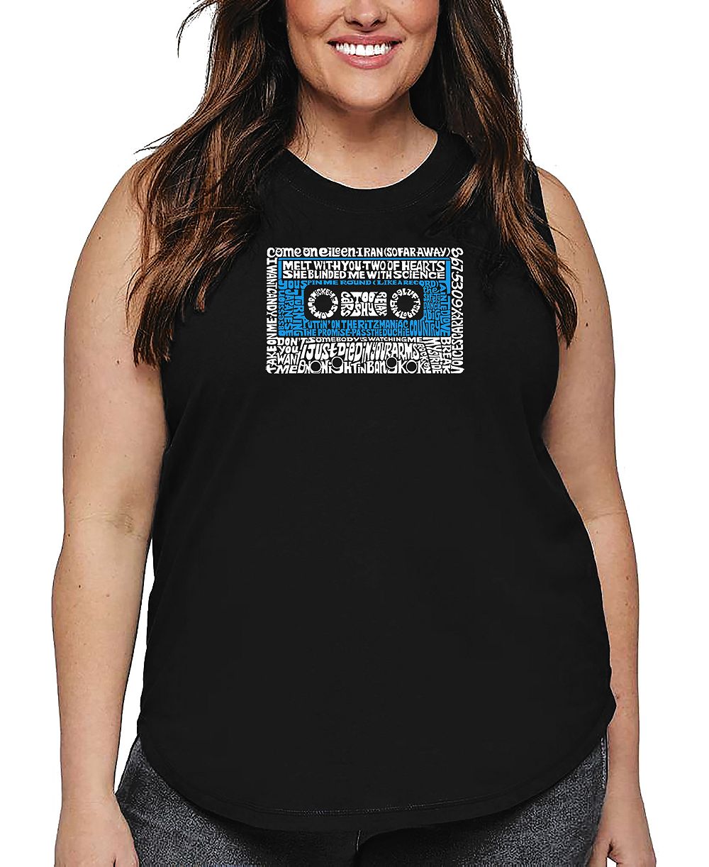 Танк-топ LA Pop Art Plus Size 80's One Hit Wonders Word Art
