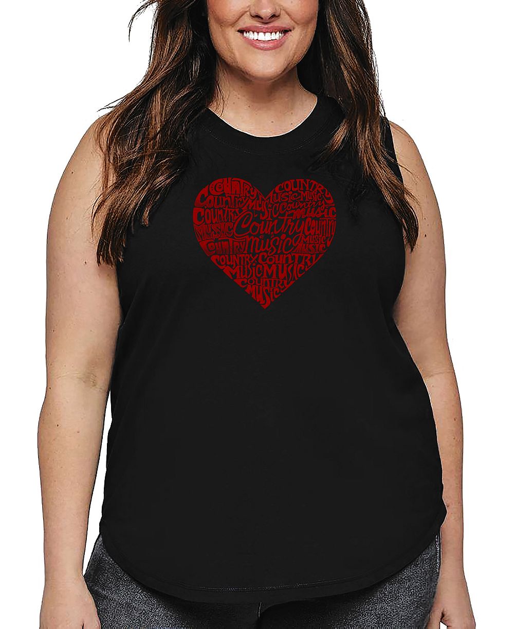LA Pop Art майка Plus Size Country Music Heart Word Art