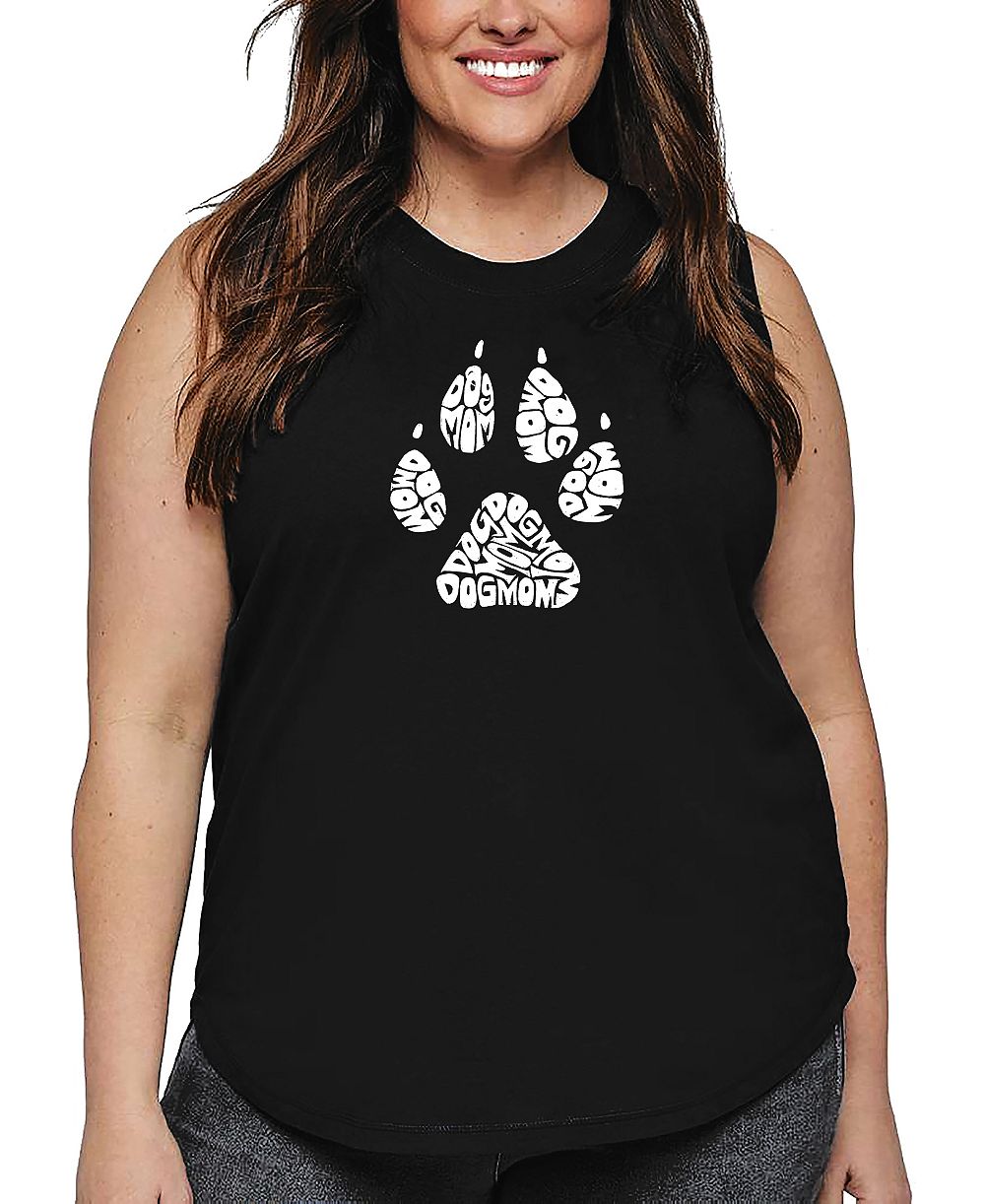 Женский топ La Pop Art Plus Size Dog Mom Word Art