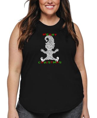 La Pop Art Plus Size Christmas Elf Word Art майка