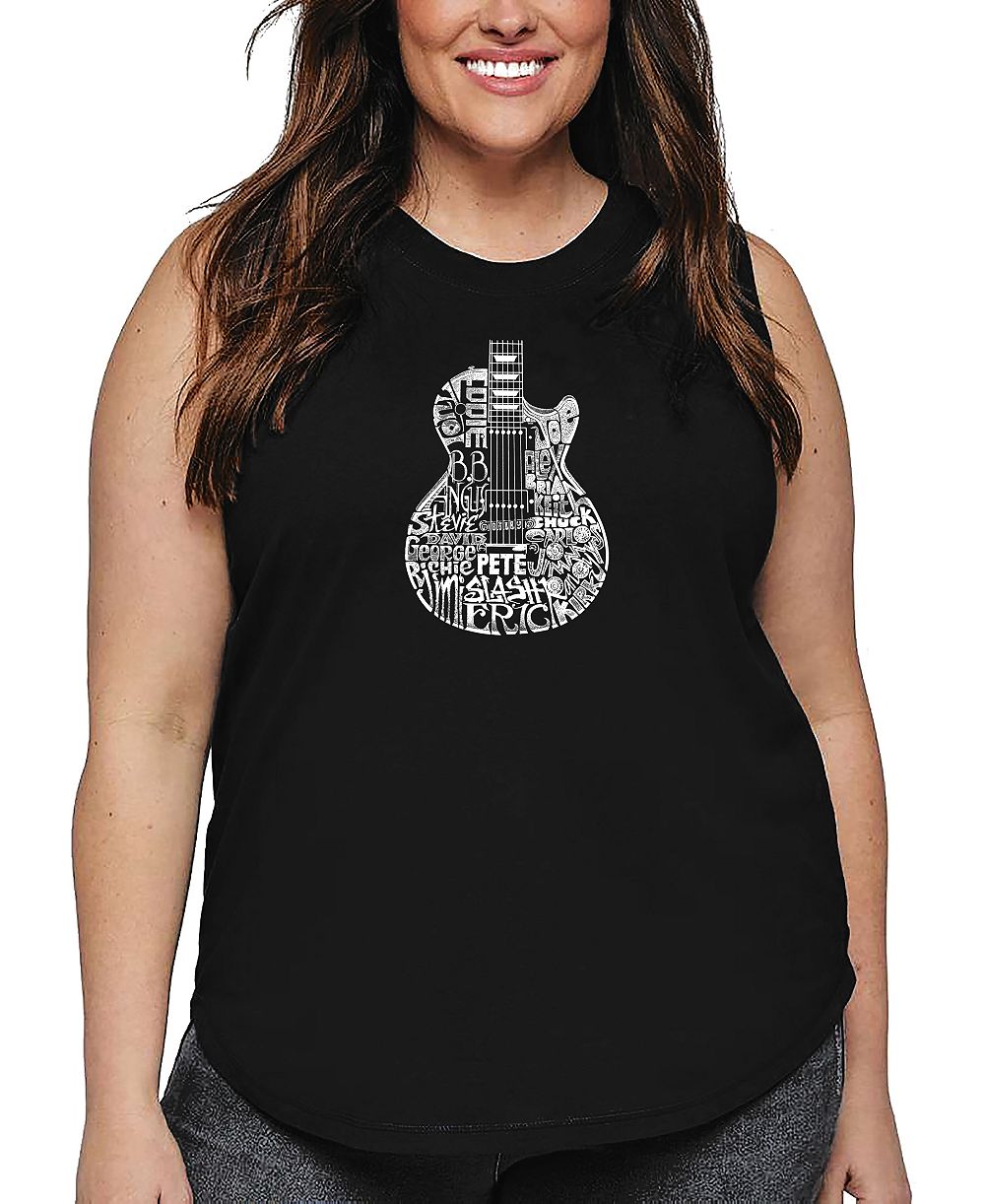 LA Pop Art Plus Size майка с принтом Rock Guitar Head