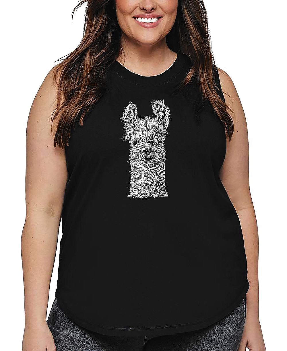 La Pop Art топ La Pop Art Plus Size Llama Word Art