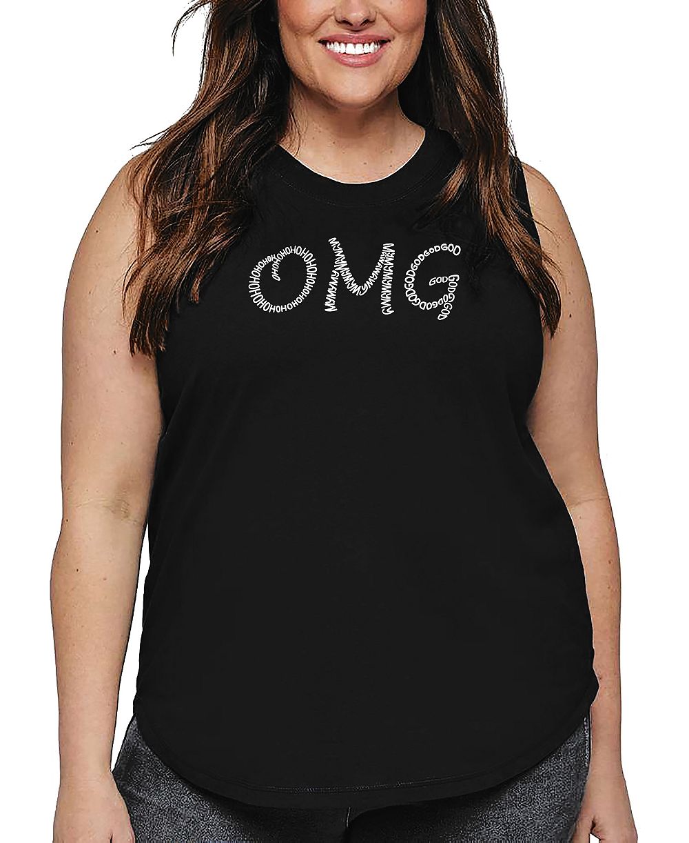Майка La Pop Art Plus Size OMG Word Art Tank Top