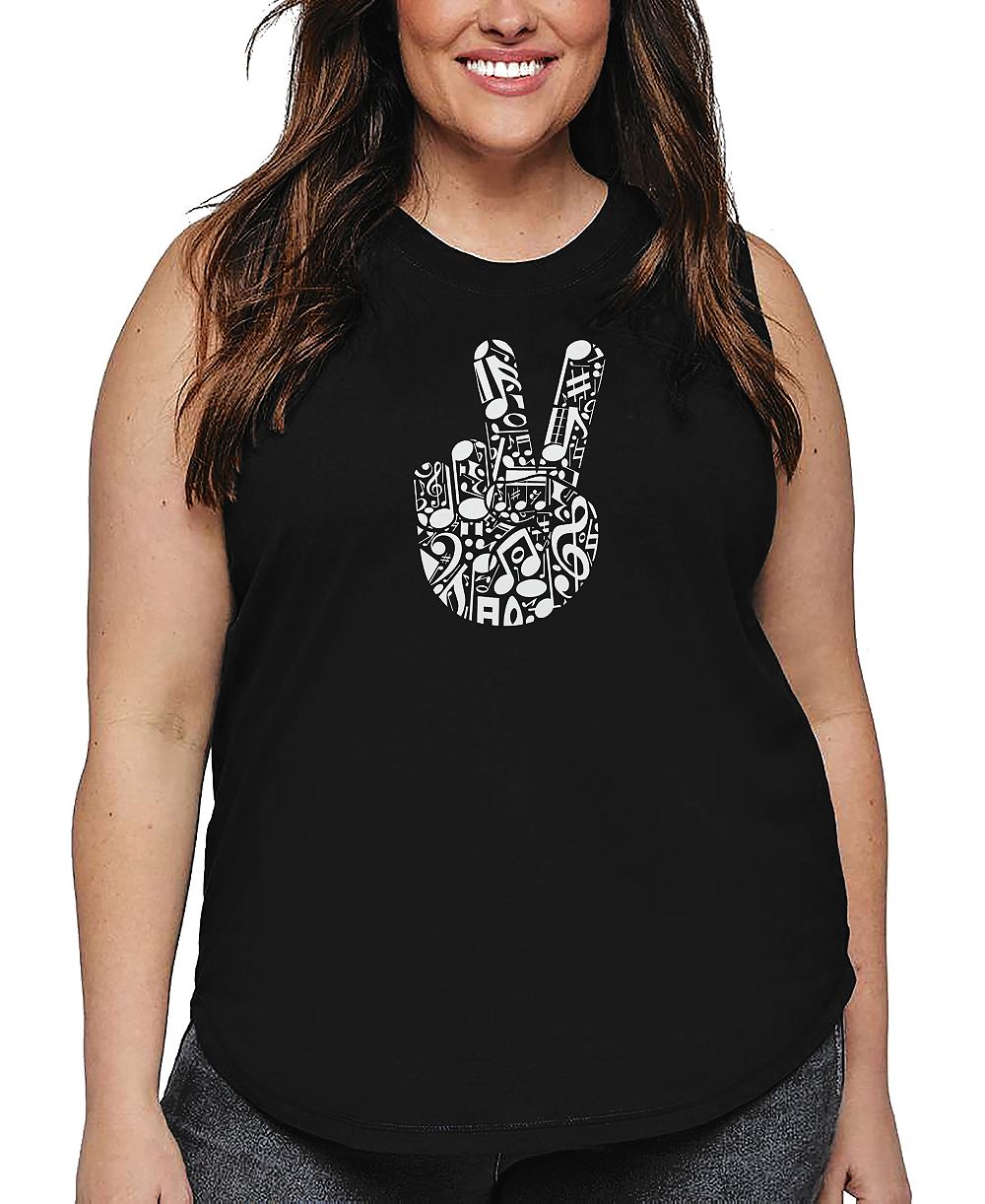 La Pop Art Plus Size майка Peace Finger Notes Art