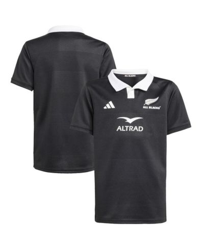 Adidas Big Boys and Girls Black New Zealand Rugby 2025/26 Home Replica Jersey