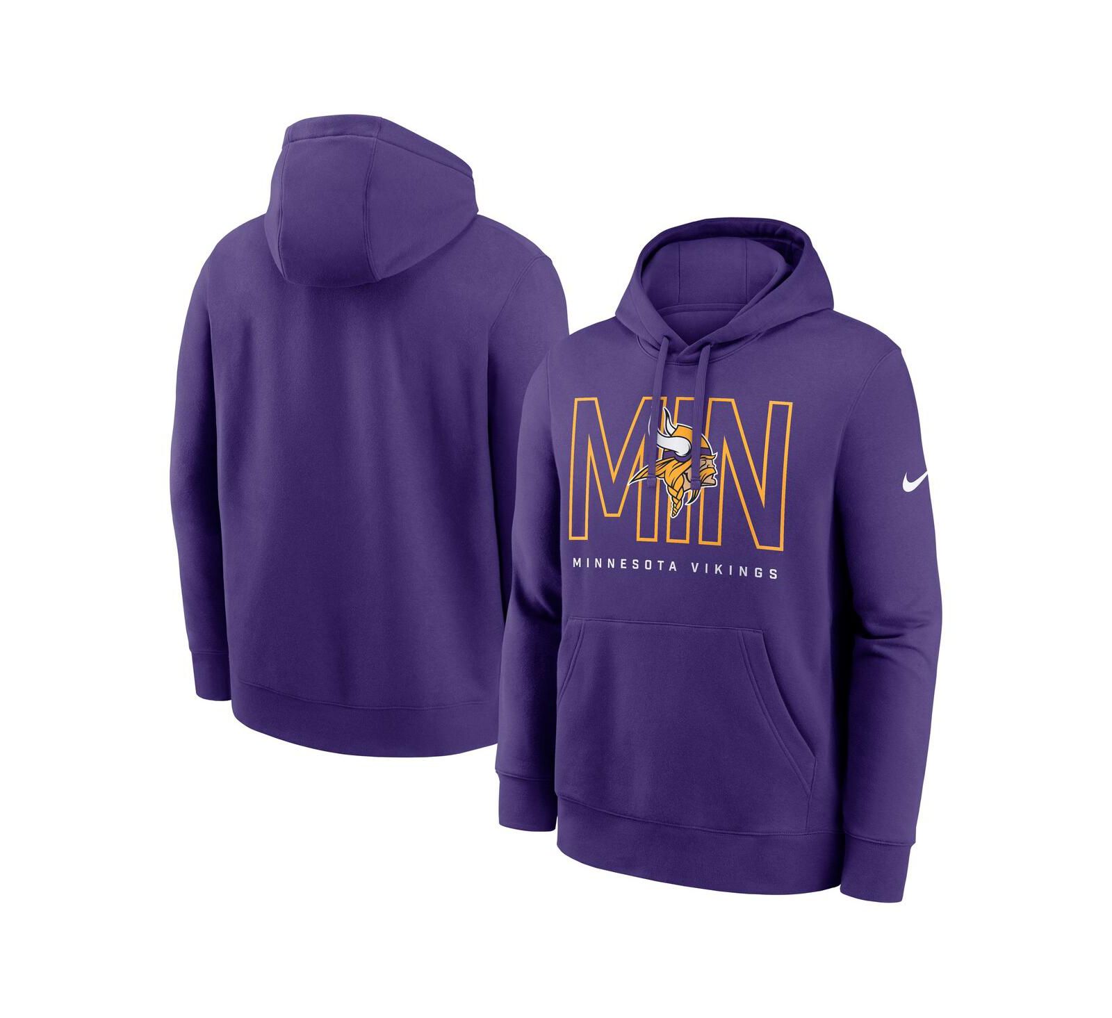 Мужское худи Nike Minnesota Vikings Busted Play Club Fleece, фиолетовое