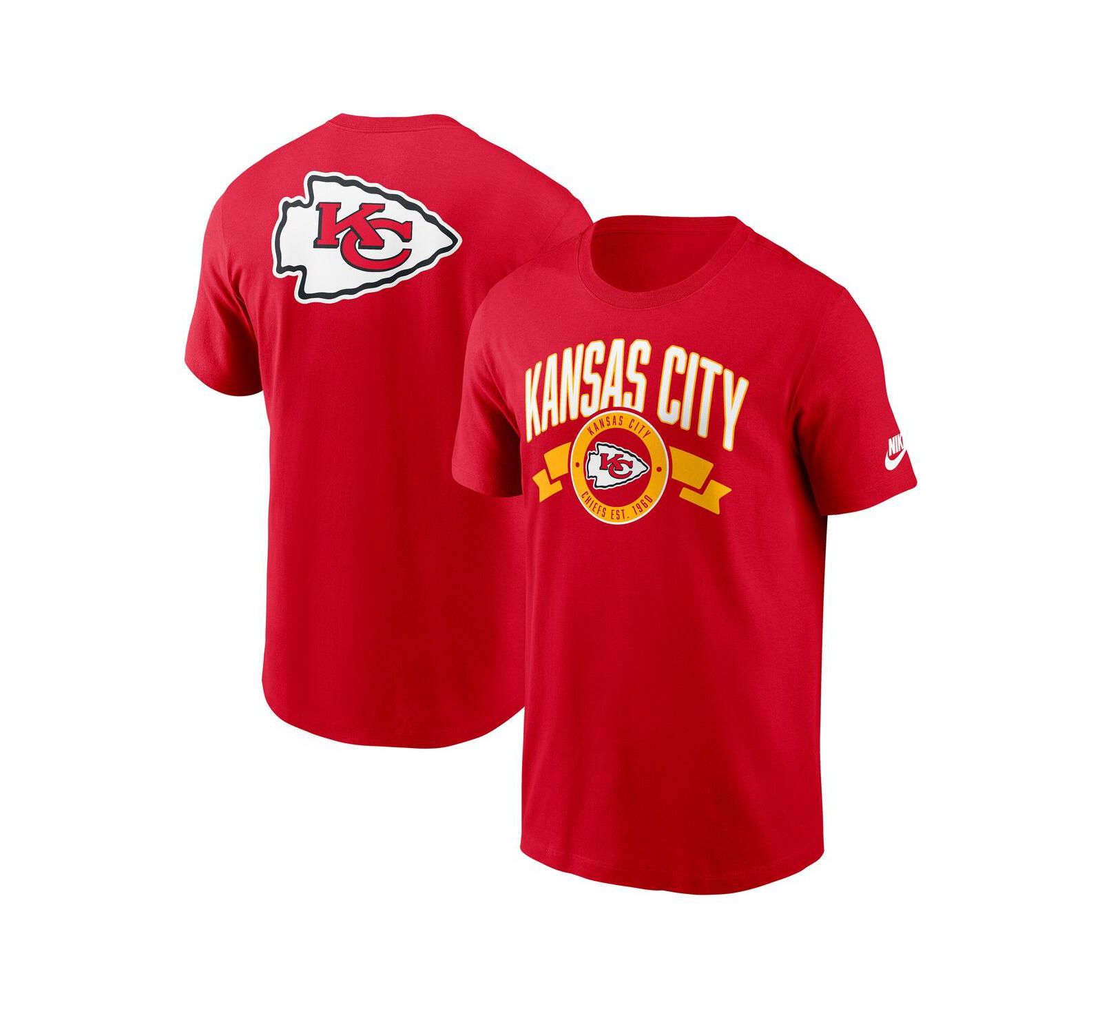 Мужская футболка Nike Red Kansas City Chiefs Rewind Front and Back Hit Essential