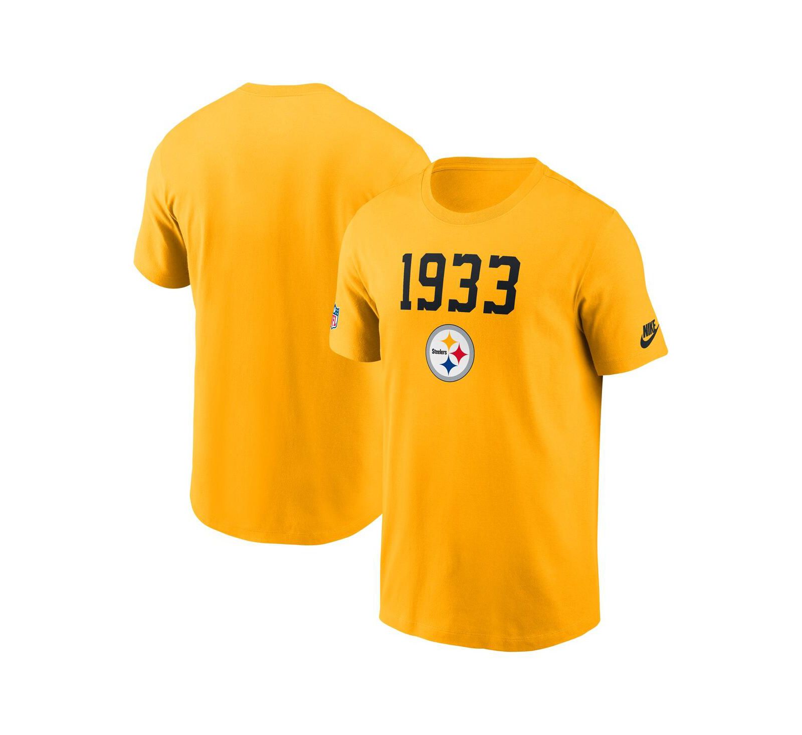 Nike Men's Gold Pittsburgh Steelers 1933 Alt Pack Onside Conversion Performance T-Shirt