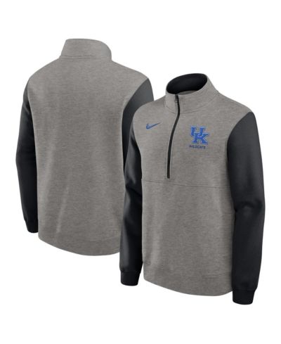 Nike Men's Heather Gray/Black Kentucky Wildcats Club Fleece Half-Zip Pullover Sweatshirt