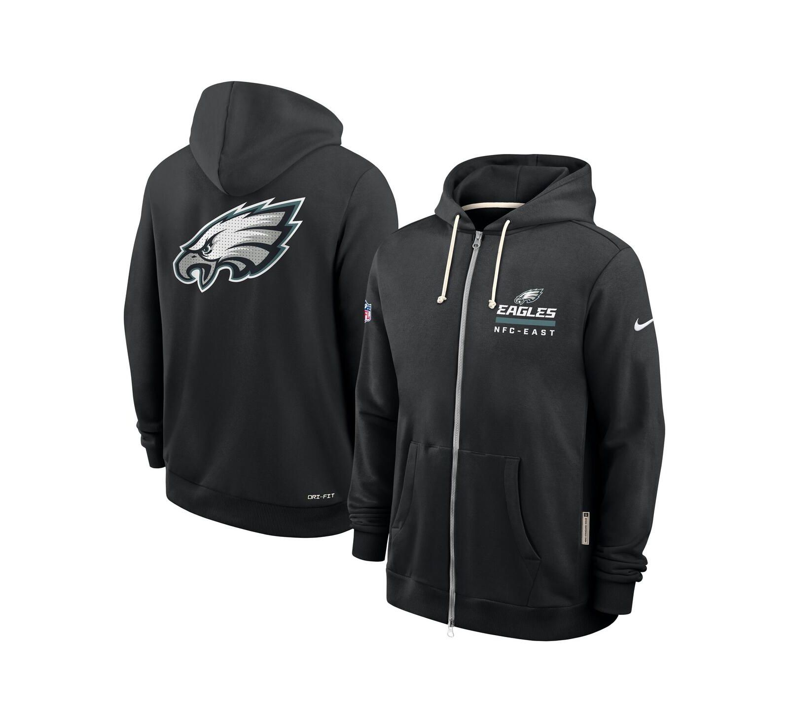 Nike Men's Black Philadelphia Eagles Sideline Utility Player Performance Full-Zip Hoodie
