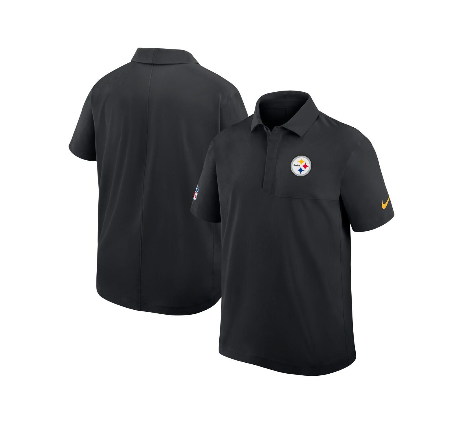 Nike Men's Black Pittsburgh Steelers Sideline City Pride Woven Performance Polo Shirt