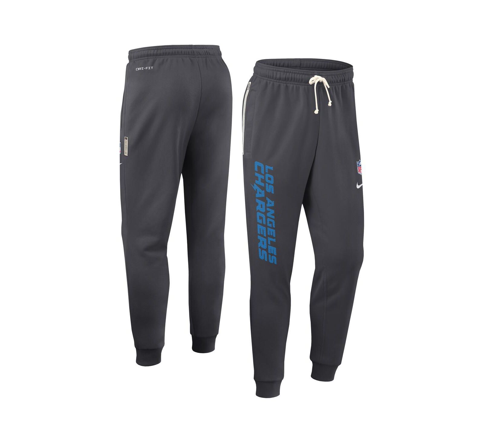 Nike Men's Anthracite Los Angeles Chargers Sideline Ground Game Performance Taper Pants
