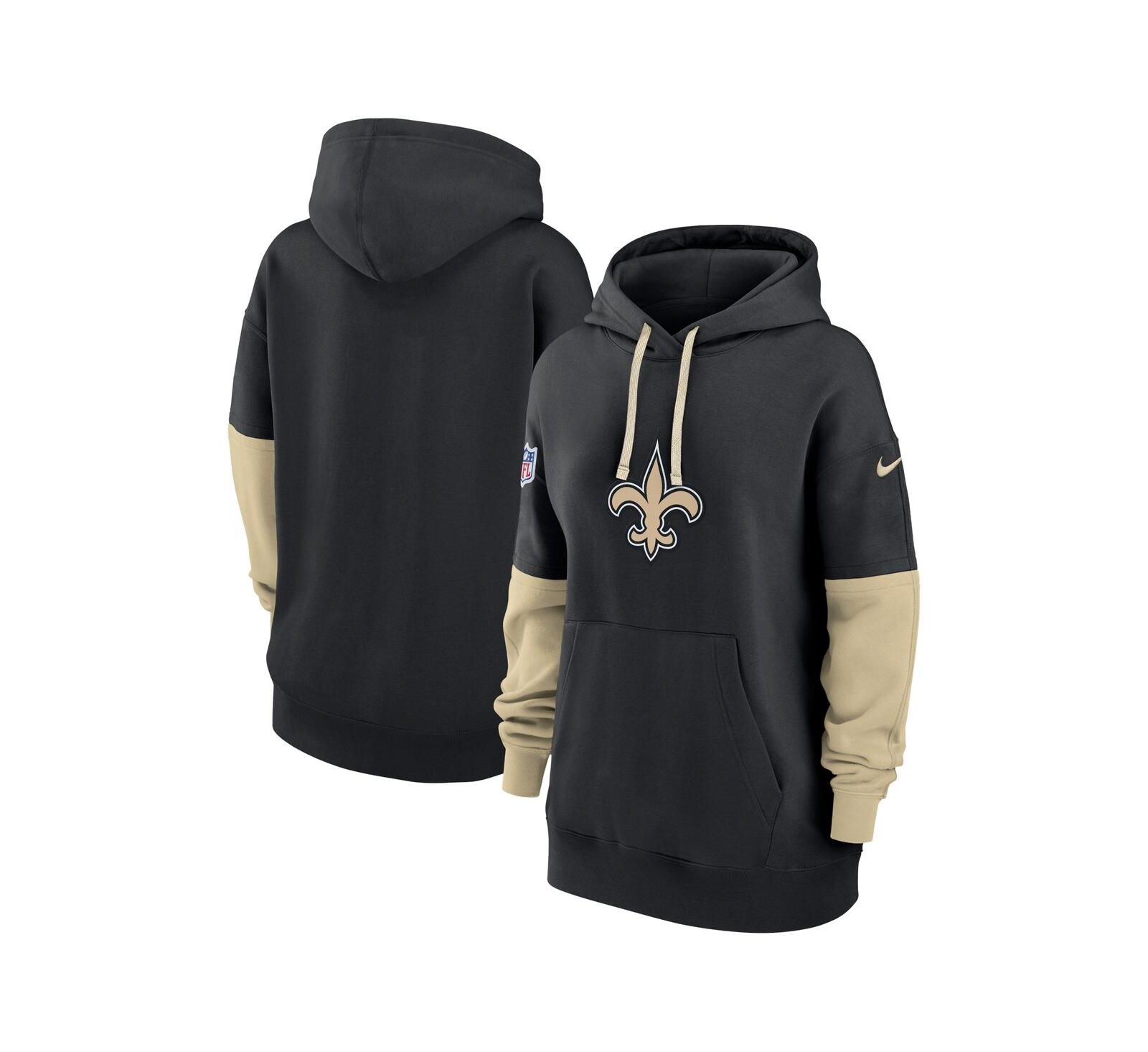 Женское худи Nike New Orleans Saints 2024 Sideline Essential Fleece, черное