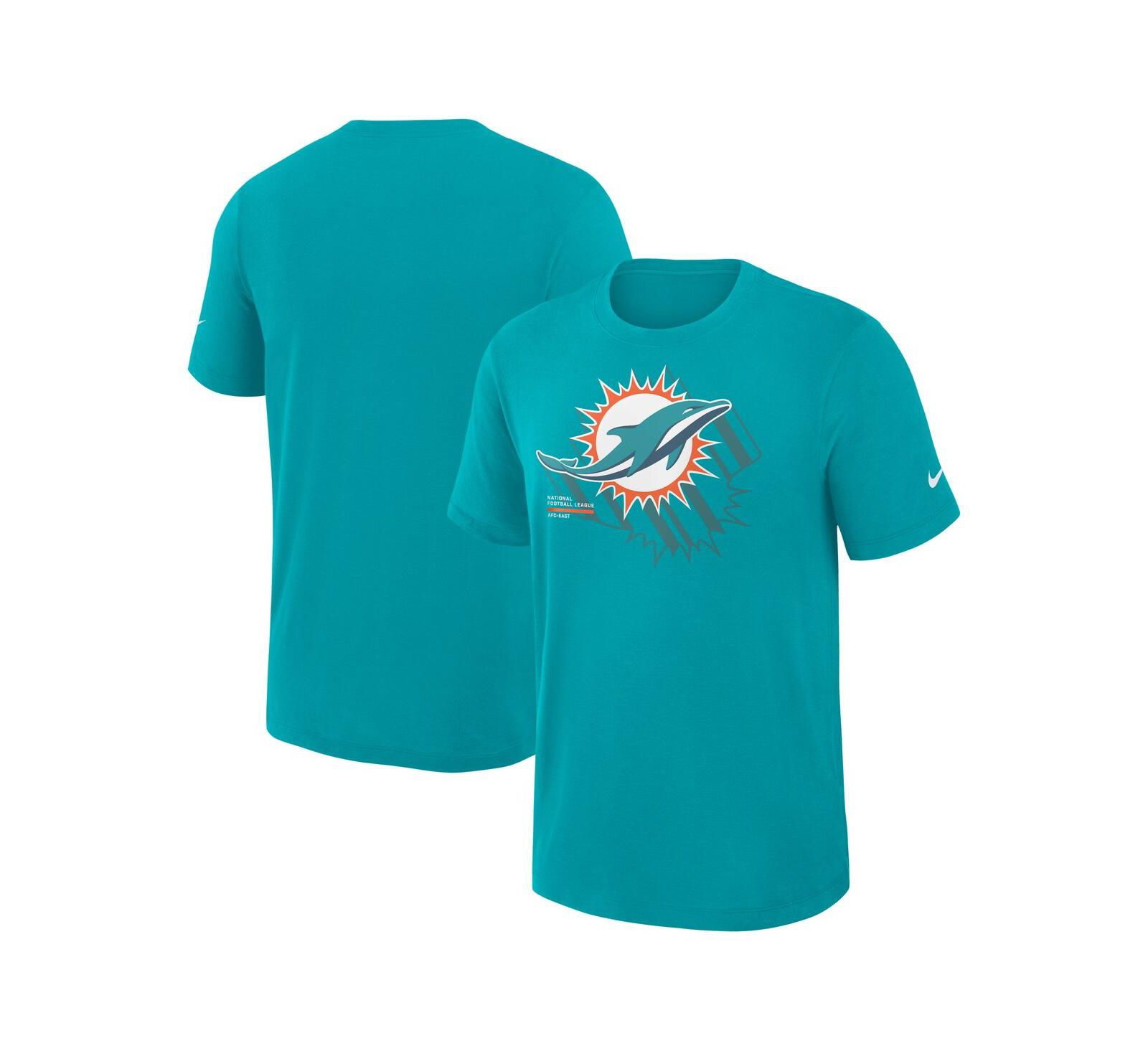 Nike Men's Aqua Miami Dolphins Left End Run Slub Performance T-Shirt