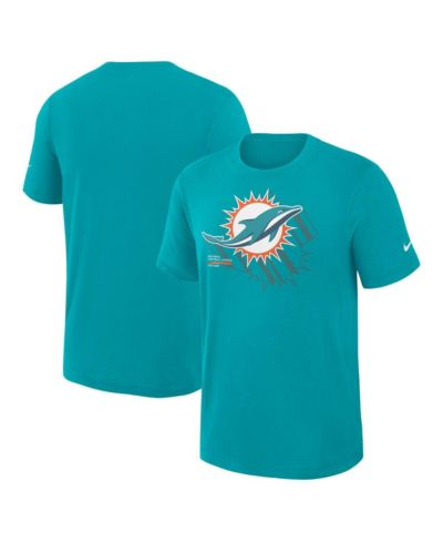 Nike Men's Aqua Miami Dolphins Left End Run Slub Performance T-Shirt