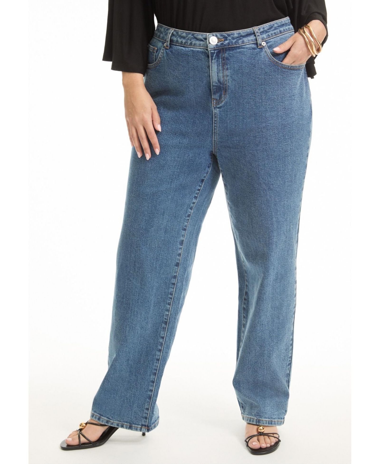 June & Vie Women's June and Vie June Fit High-Rise Straight-Leg Stretch Jeans