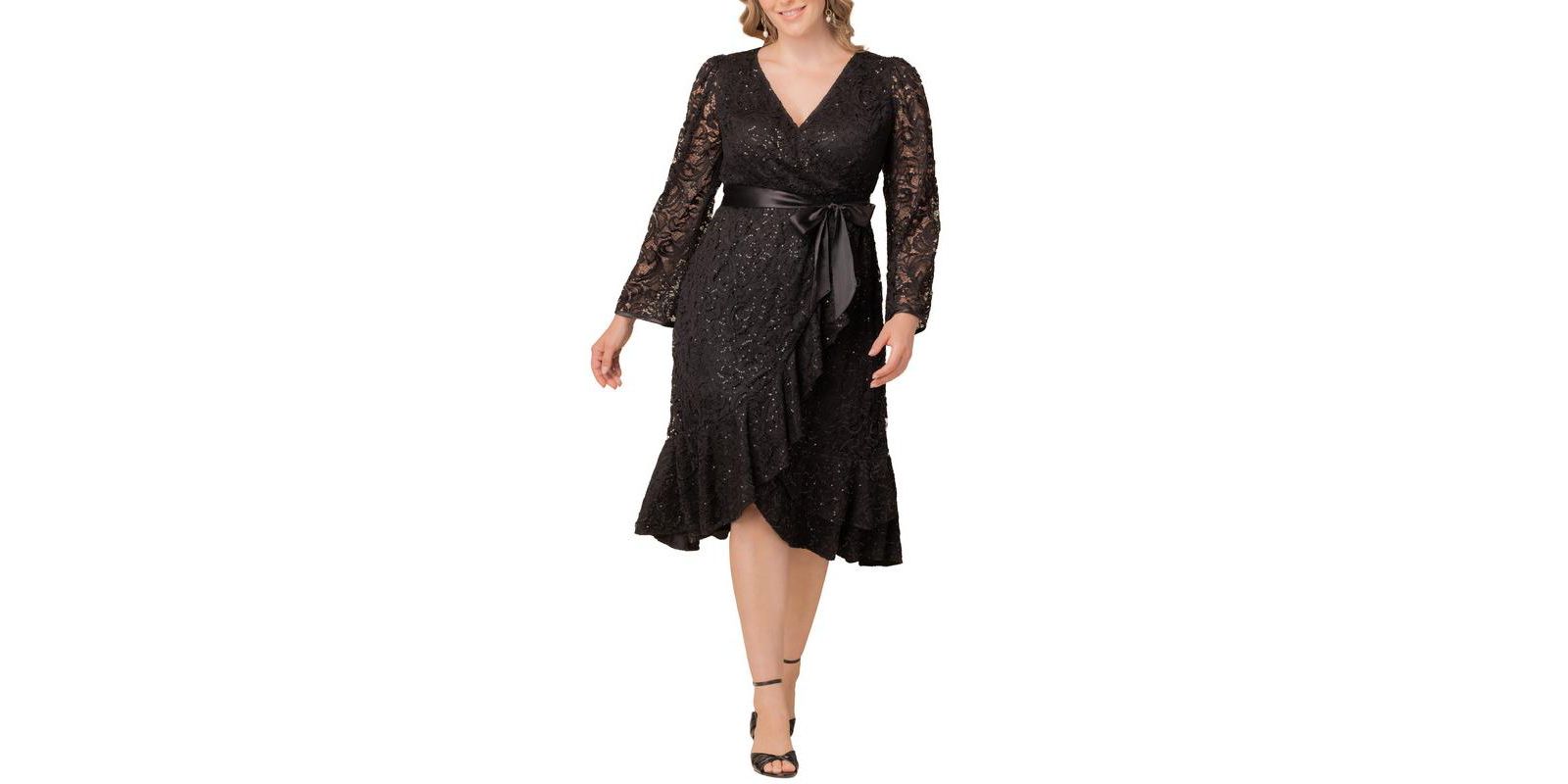 Вечернее платье Kiyonna Women's Plus Size Cosmopolitan Sequin Lace Cocktail