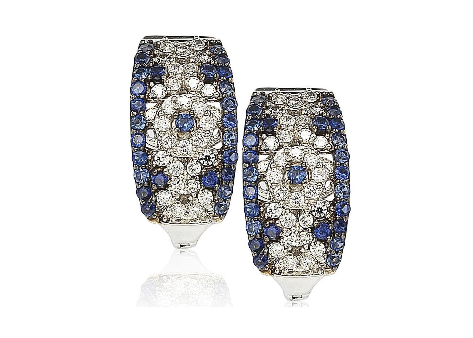 Серьги Suzy Levian Sterling Sapphire Abstract