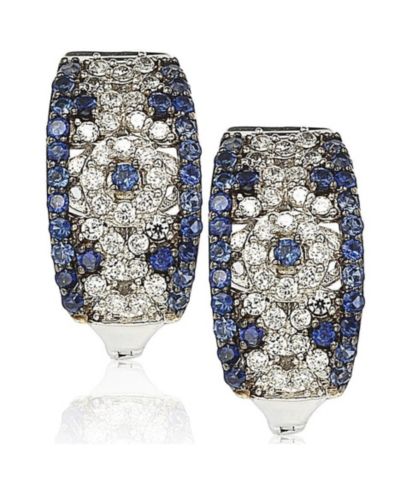 Suzy Levian Sterling Sapphire Abstract Earrings