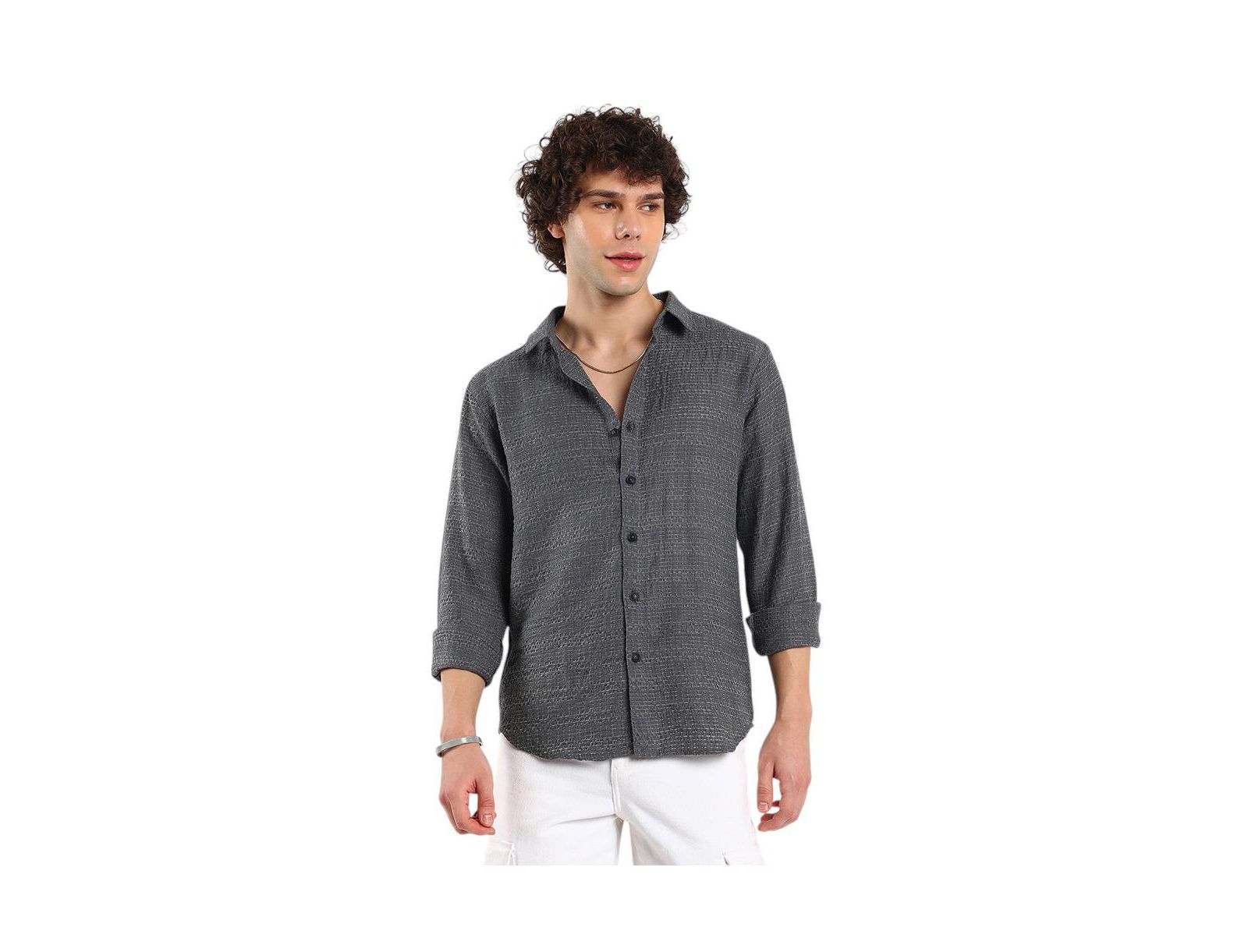Cahoot Men's Campus Sutra Solid Textured Knit Shirt