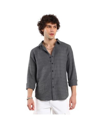 Cahoot Men's Campus Sutra Solid Textured Knit Shirt