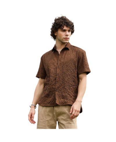 Campus Sutra Men's Crumple-Tactile Shirt