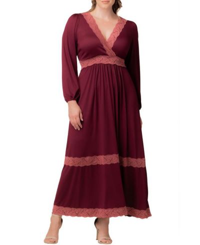 Длинное платье Kiyonna Women's Plus Size Lara с кружевом