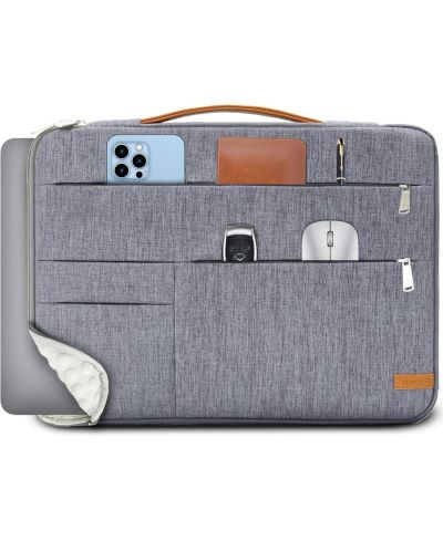 Acer 13.3 inch Laptop Sleeve Bag, Slim Shockproof Handbag, Computer Carrying Case Cover Compatible with MacBook Air/Pro Acer Asus Dell HP, Grey