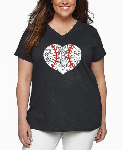 LA Pop Art футболка V-neck Plus Size Baseball Mom Word Art