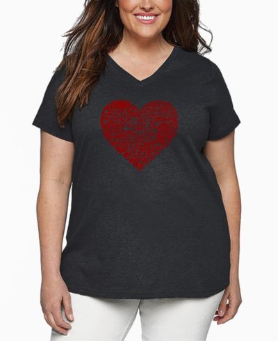 LA Pop Art футболка V-neck Plus Size Country Music Heart Word Art