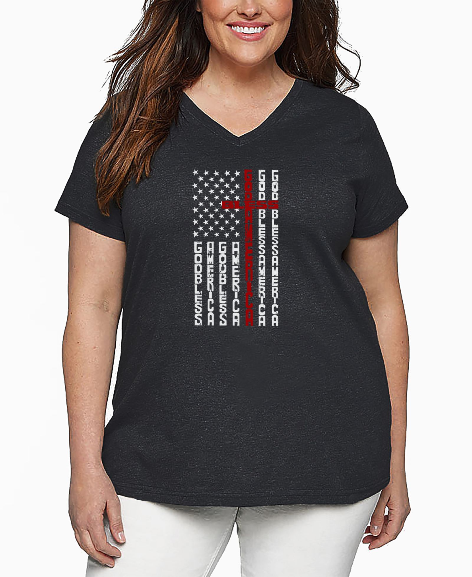 Футболка LA Pop Art Plus Size Cross Flag