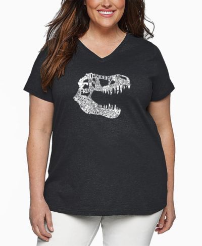 Футболка LA Pop Art Plus Size TREX Word Art V-Neck